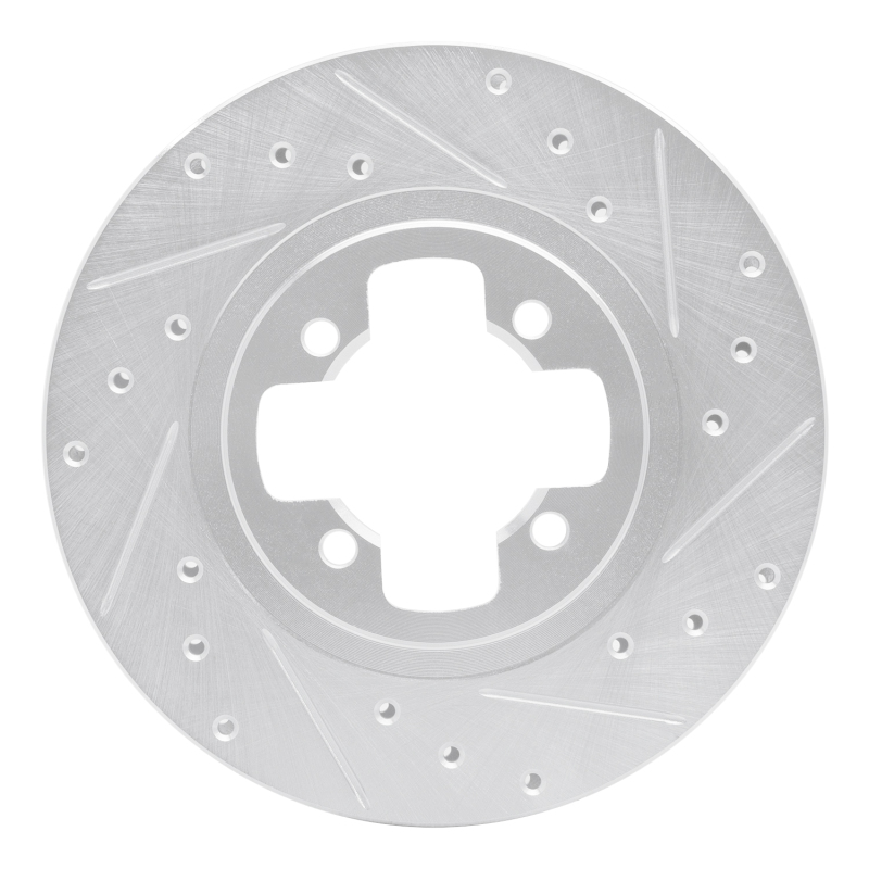 Picture of RNC Brake Rotor - Drill & Slot - R1 81-88 Nissan Maxima Front Right Drilled & Slotted Silver Brake Rotor rnc631-67008R