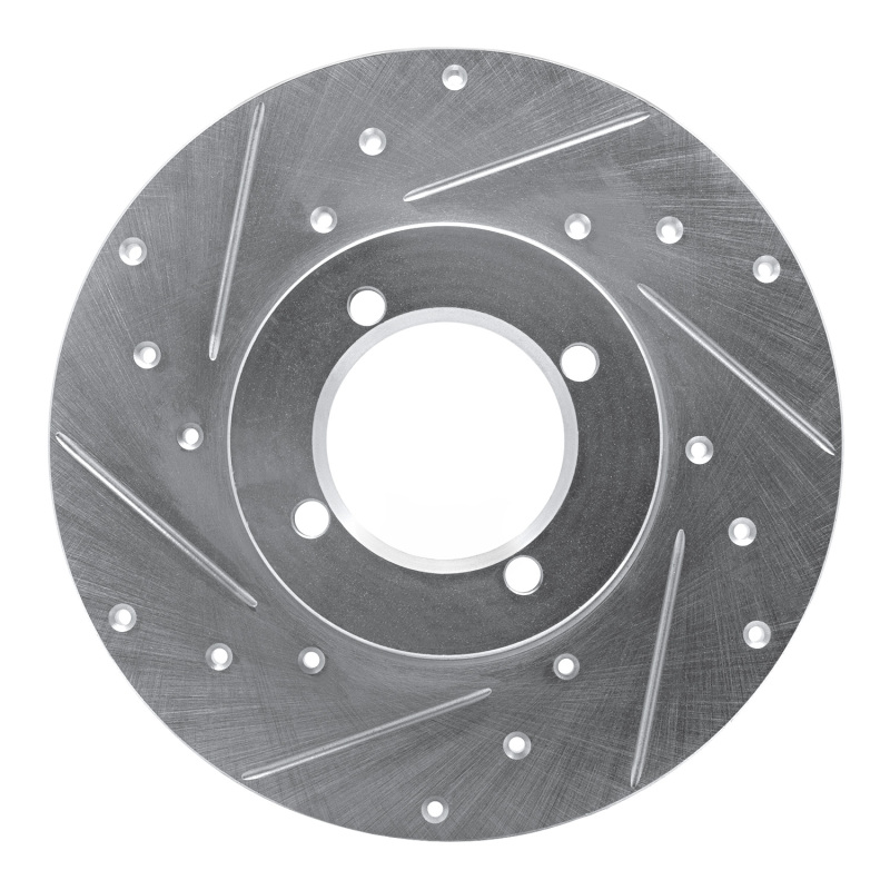 Picture of RNC Brake Rotor - Drill & Slot - R1 80-83 Nissan 200SX Front Left Drilled & Slotted Silver Brake Rotor rnc631-67011L