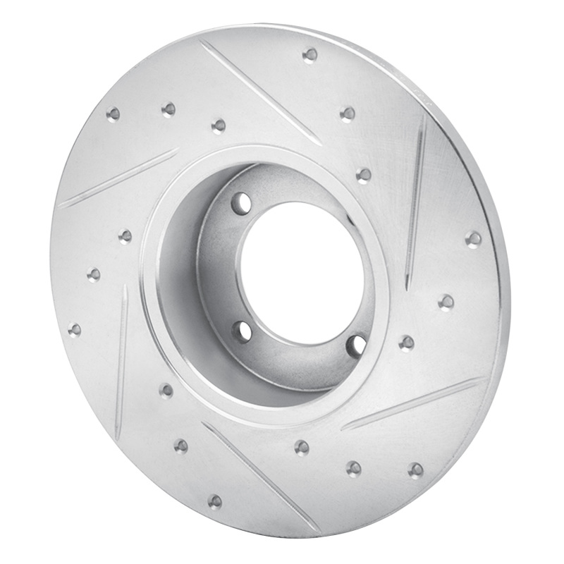 Picture of RNC Brake Rotor - Drill & Slot - R1 80-83 Nissan 200SX Front Left Drilled & Slotted Silver Brake Rotor rnc631-67011L