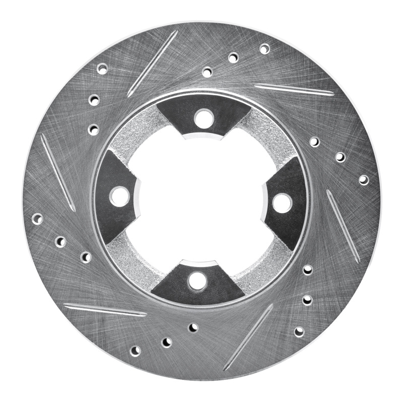 Picture of RNC Brake Rotor - Drill & Slot - R1 82-86 Nissan STANZA Front Left Drilled & Slotted Silver Brake Rotor rnc631-67014L