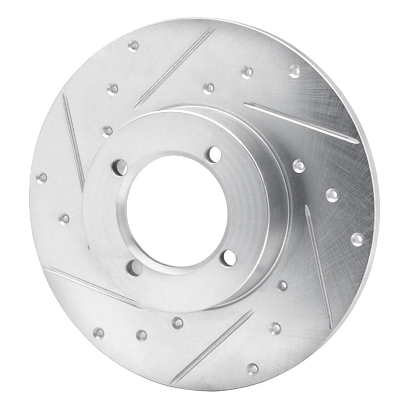 Picture of RNC Brake Rotor - Drill & Slot - R1 80-83 Nissan 200SX Front Left Drilled & Slotted Silver Brake Rotor rnc631-67011L