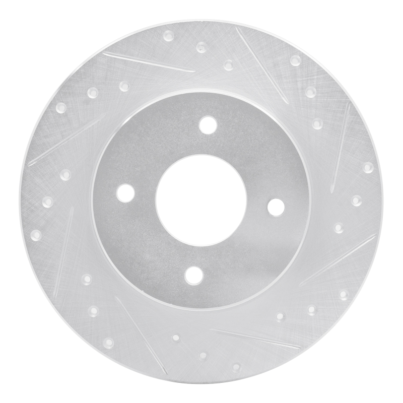 Picture of RNC Brake Rotor - Drill & Slot - R1 84-85 Nissan 300ZX Rear Right Drilled & Slotted Silver Brake Rotor rnc631-67015R