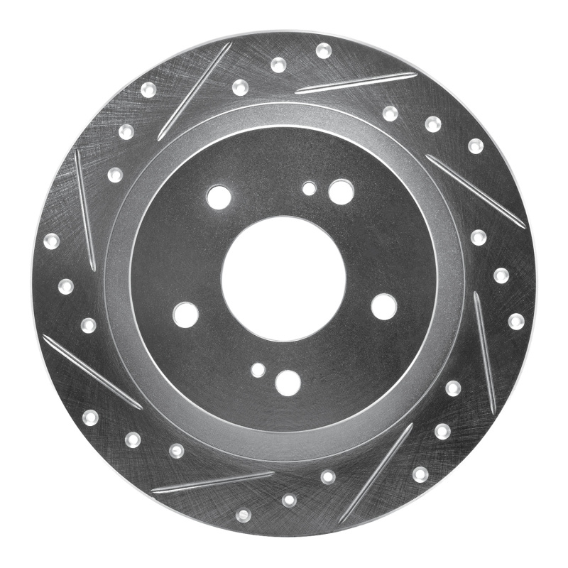 Picture of RNC Brake Rotor - Drill & Slot - R1 84-88 Nissan 300ZX Turbo Rear Left Drilled & Slotted Silver Brake Rotor rnc631-67018L