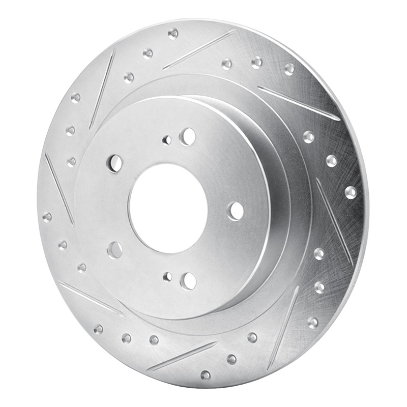 Picture of RNC Brake Rotor - Drill & Slot - R1 84-88 Nissan 300ZX Turbo Rear Left Drilled & Slotted Silver Brake Rotor rnc631-67018L