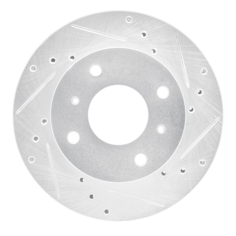 Picture of RNC Brake Rotor - Drill & Slot - R1 85-89 Nissan STANZA Front Right Drilled & Slotted Silver Brake Rotor rnc631-67022R