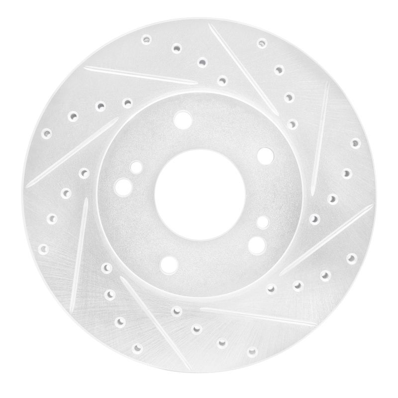 Picture of RNC Brake Rotor - Drill & Slot - R1 87-89 Nissan 300ZX Turbo Front Right Drilled & Slotted Silver Brake Rotor rnc631-67025R