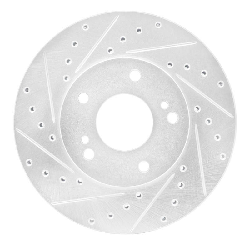 Picture of RNC Brake Rotor - Drill & Slot - R1 87-89 Nissan 300ZX Turbo Front Left Drilled & Slotted Silver Brake Rotor rnc631-67025L