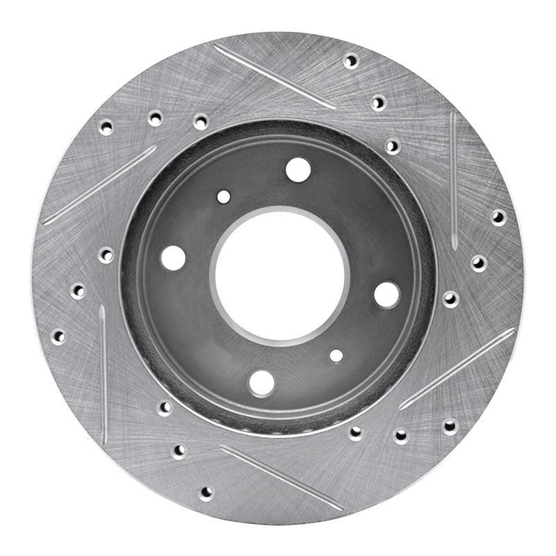 Picture of RNC Brake Rotor - Drill & Slot - R1 85-89 Nissan STANZA Front Left Drilled & Slotted Silver Brake Rotor rnc631-67022L