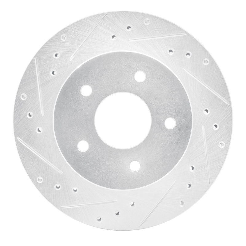 Picture of RNC Brake Rotor - Drill & Slot - R1 87-89 Nissan 300ZX Turbo Rear Left Drilled & Slotted Silver Brake Rotor rnc631-67026L