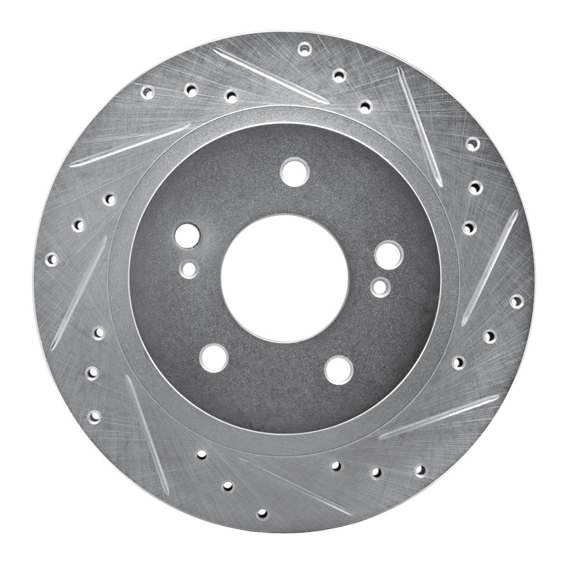 Picture of RNC Brake Rotor - Drill & Slot - R1 87-89 Nissan 300ZX Rear Right Drilled & Slotted Silver Brake Rotor rnc631-67026R