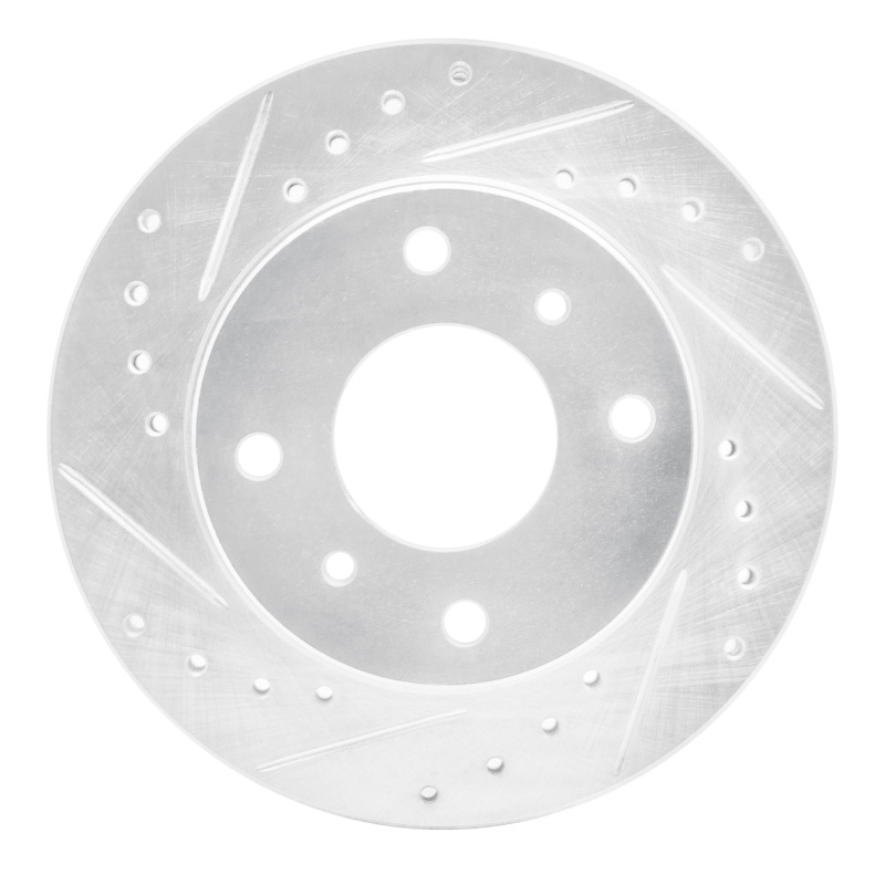 Picture of RNC Brake Rotor - Drill & Slot - R1 89-96 Nissan 240SX Front Left Drilled & Slotted Silver Brake Rotor rnc631-67027L