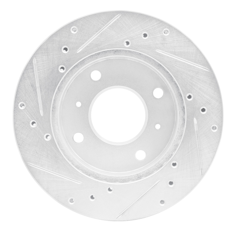 Picture of RNC Brake Rotor - Drill & Slot - R1 85-89 Nissan STANZA Front Right Drilled & Slotted Silver Brake Rotor rnc631-67022R