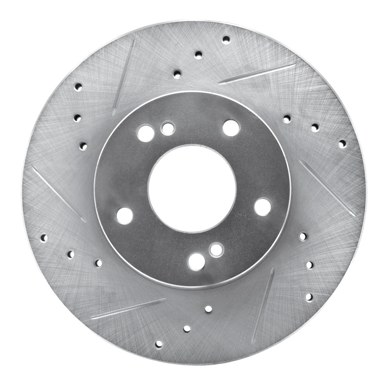 Picture of RNC Brake Rotor - Drill & Slot - R1 89-99 Infiniti I30 Front Left Drilled & Slotted Silver Brake Rotor rnc631-67030L