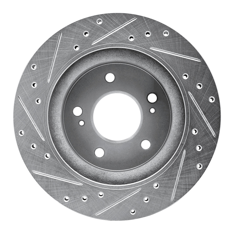 Picture of RNC Brake Rotor - Drill & Slot - R1 87-89 Nissan 300ZX Rear Right Drilled & Slotted Silver Brake Rotor rnc631-67026R