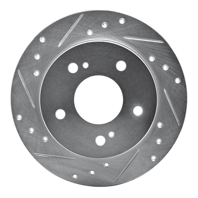 Picture of RNC Brake Rotor - Drill & Slot - R1 89-93 Nissan Maxima Rear Left Drilled & Slotted Silver Brake Rotor rnc631-67031L