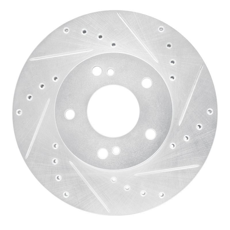 Picture of RNC Brake Rotor - Drill & Slot - R1 89-90 Nissan 300ZX Front Right Drilled & Slotted Silver Brake Rotor rnc631-67033R