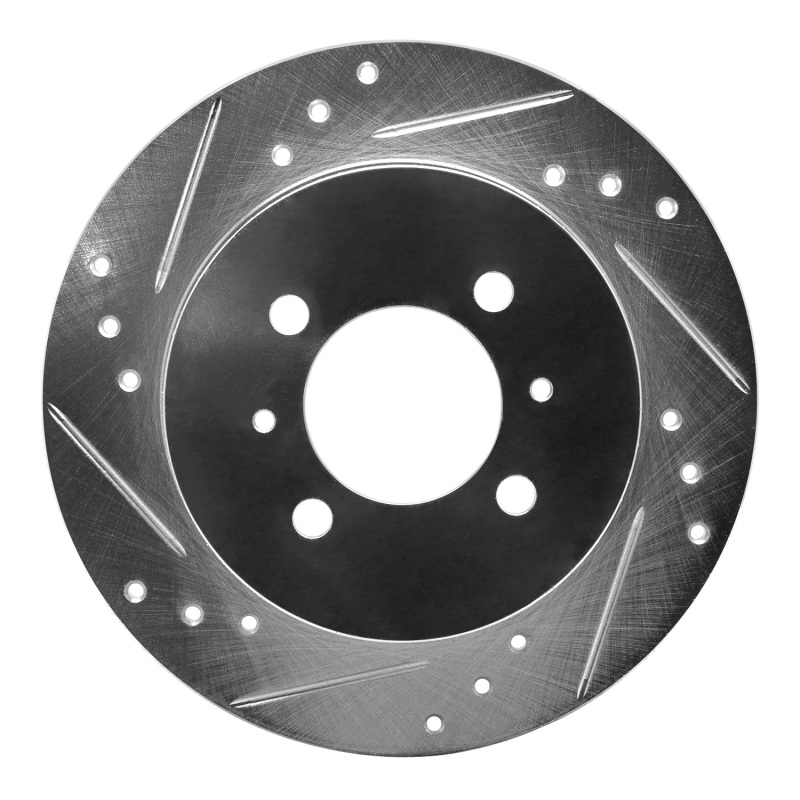 Picture of RNC Brake Rotor - Drill & Slot - R1 91-94 Nissan SENTRA Rear Left Drilled & Slotted Silver Brake Rotor rnc631-67038L