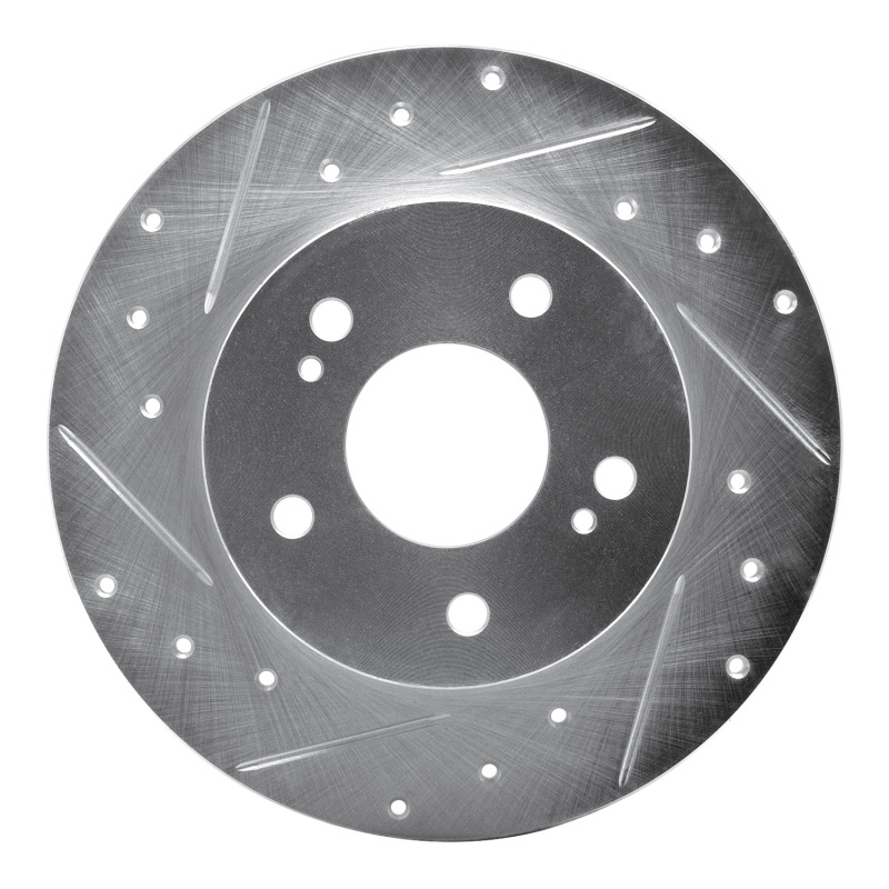 Picture of RNC Brake Rotor - Drill & Slot - R1 94-04 Infiniti I30 Rear Left Drilled & Slotted Silver Brake Rotor rnc631-67043L