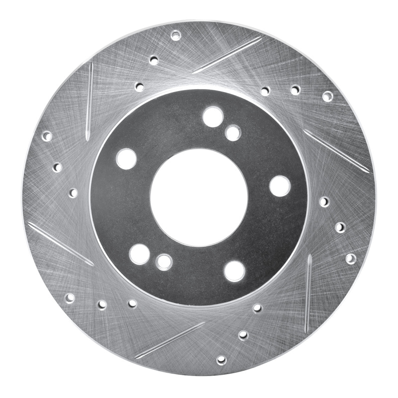 Picture of RNC Brake Rotor - Drill & Slot - R1 96-98 Nissan 240SX Front Left Drilled & Slotted Silver Brake Rotor rnc631-67047L