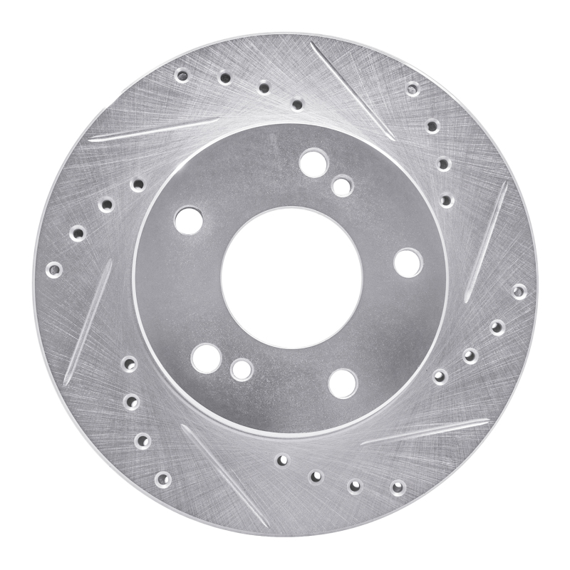 Picture of RNC Brake Rotor - Drill & Slot - R1 96-98 Nissan 240SX Front Right Drilled & Slotted Silver Brake Rotor rnc631-67047R