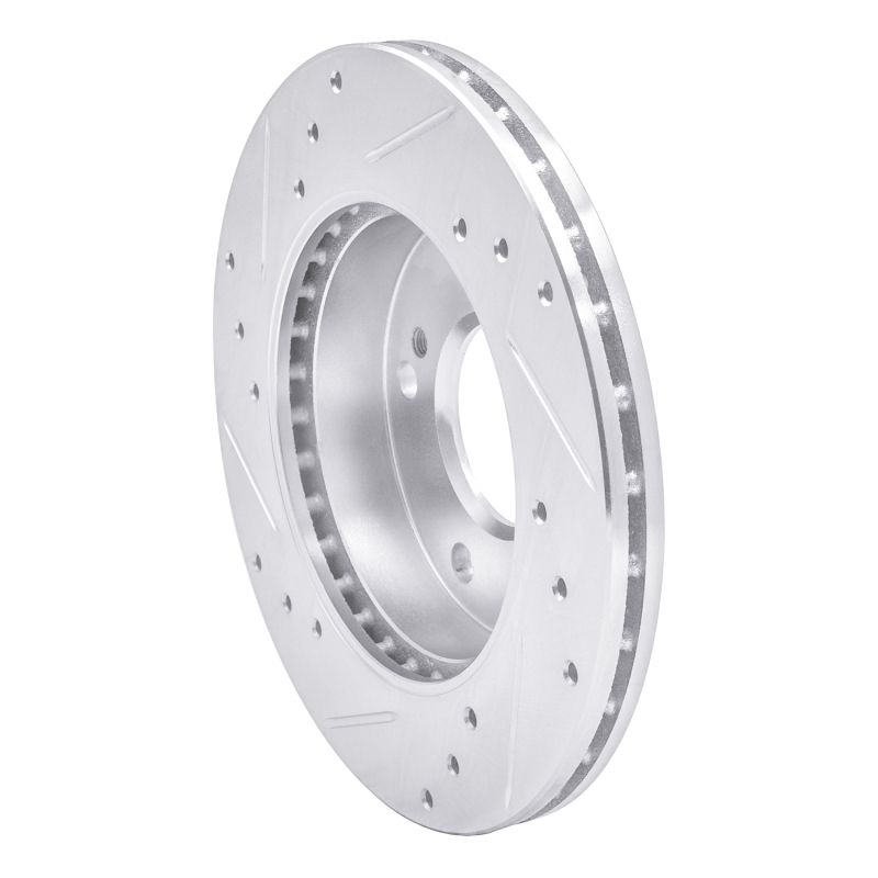 Picture of RNC Brake Rotor - Drill & Slot - R1 94-96 Nissan 240SX Front Right Drilled & Slotted Silver Brake Rotor rnc631-67042R