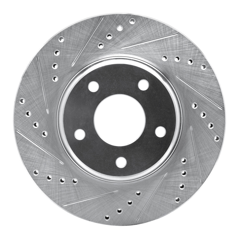 Picture of RNC Brake Rotor - Drill & Slot - R1 02-06 Infiniti I35 Front Left Drilled & Slotted Silver Brake Rotor rnc631-67049L