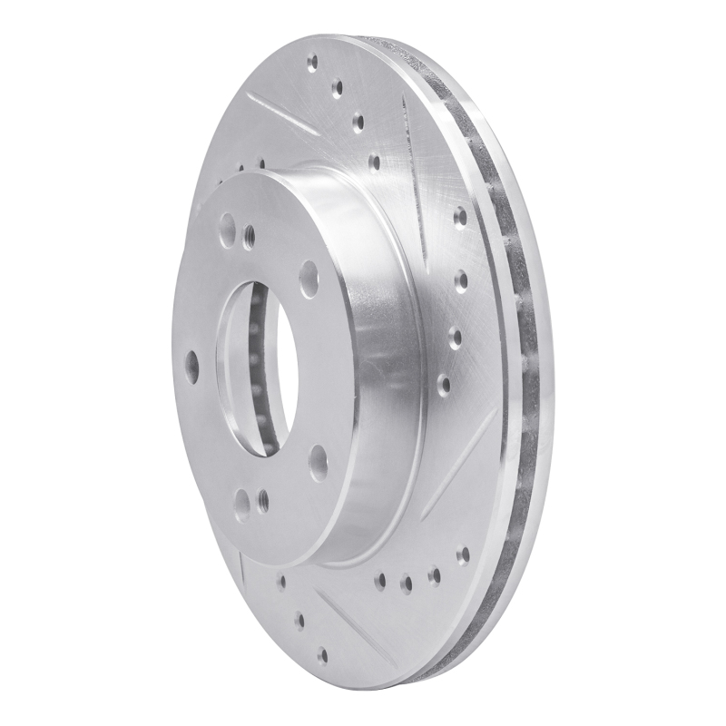 Picture of RNC Brake Rotor - Drill & Slot - R1 96-98 Nissan 240SX Front Right Drilled & Slotted Silver Brake Rotor rnc631-67047R