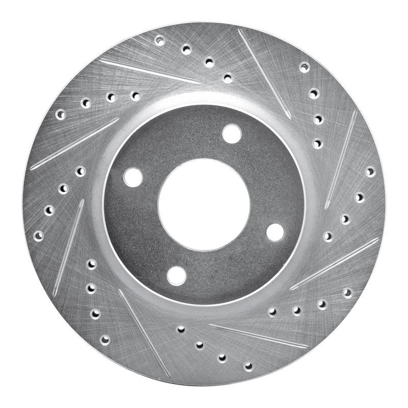 Picture of RNC Brake Rotor - Drill & Slot - R1 07-14 Nissan CUBE Front Right Drilled & Slotted Silver Brake Rotor rnc631-67056R