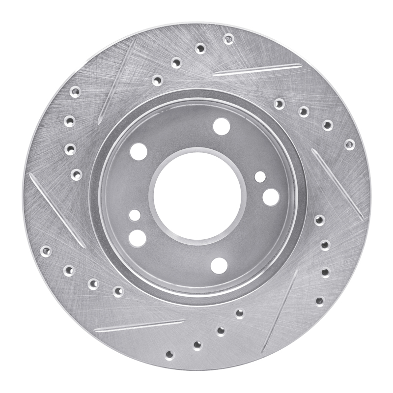 Picture of RNC Brake Rotor - Drill & Slot - R1 96-98 Nissan 240SX Front Right Drilled & Slotted Silver Brake Rotor rnc631-67047R