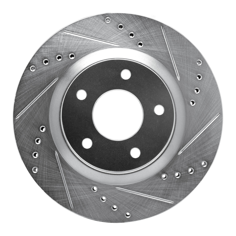 Picture of RNC Brake Rotor - Drill & Slot - R1 07-15 Nissan Rogue Front Right Drilled & Slotted Silver Brake Rotor rnc631-67058R