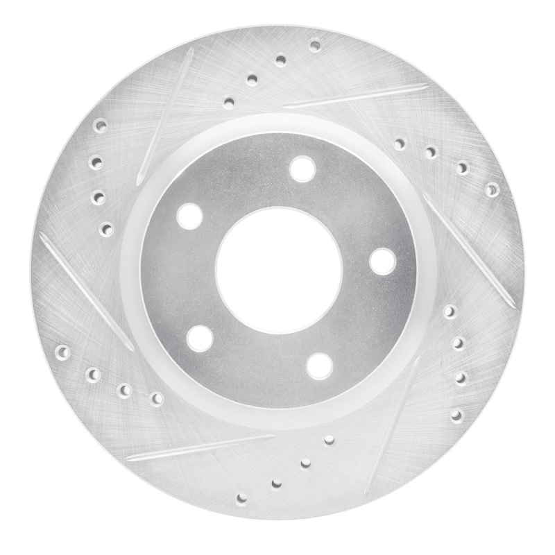 Picture of RNC Brake Rotor - Drill & Slot - R1 13-19 Nissan SENTRA Front Left Drilled & Slotted Silver Brake Rotor rnc631-67064L