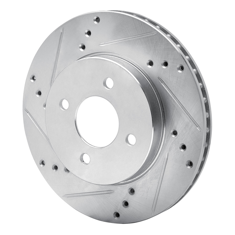 Picture of RNC Brake Rotor - Drill & Slot - R1 11-25 Nissan Versa Front Left Drilled & Slotted Silver Brake Rotor rnc631-67065L