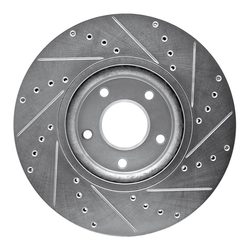 Picture of RNC Brake Rotor - Drill & Slot - R1 07-17 Nissan Juke Front Left Drilled & Slotted Silver Brake Rotor rnc631-67059L