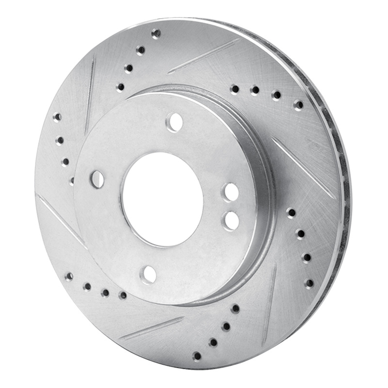 Picture of RNC Brake Rotor - Drill & Slot - R1 07-17 Nissan TIIDA (Mexico) Front Left Drilled & Slotted Silver Brake Rotor rnc631-67062L
