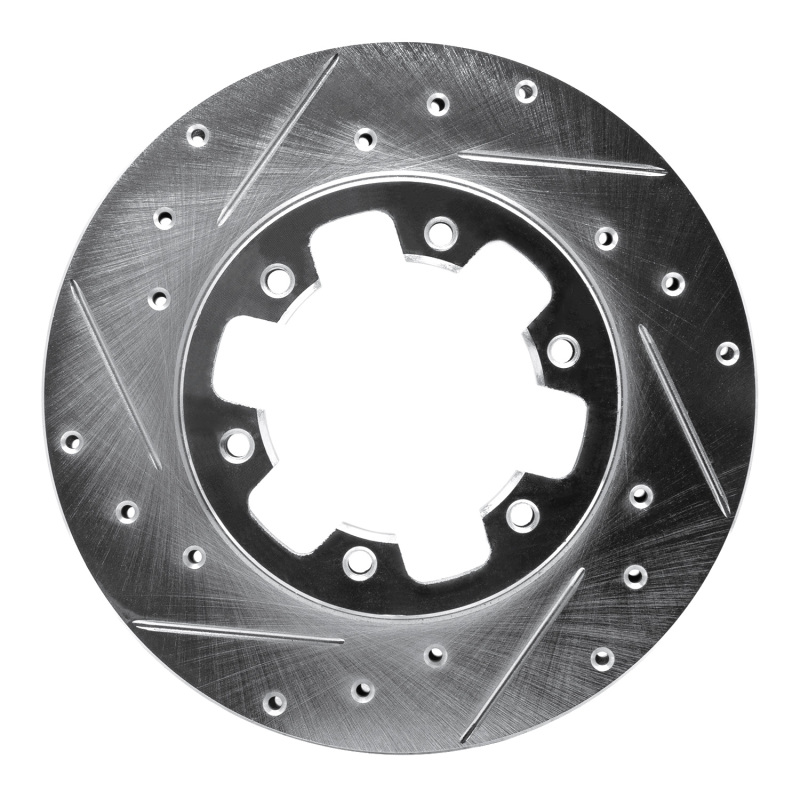 Picture of RNC Brake Rotor - Drill & Slot - R1 83-85 Nissan 720 DATSUN Front Left Drilled & Slotted Silver Brake Rotor rnc631-67078L