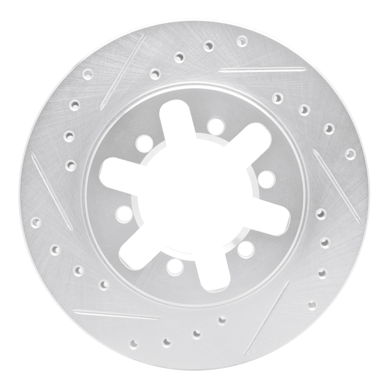 Picture of RNC Brake Rotor - Drill & Slot - R1 82-85 Nissan 720 DATSUN Front Left Drilled & Slotted Silver Brake Rotor rnc631-67077L