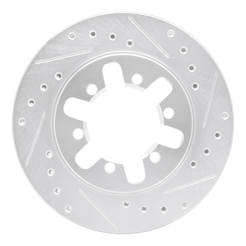 Picture of RNC Brake Rotor - Drill & Slot - R1 82-85 Nissan 720 DATSUN Front Right Drilled & Slotted Silver Brake Rotor rnc631-67077R