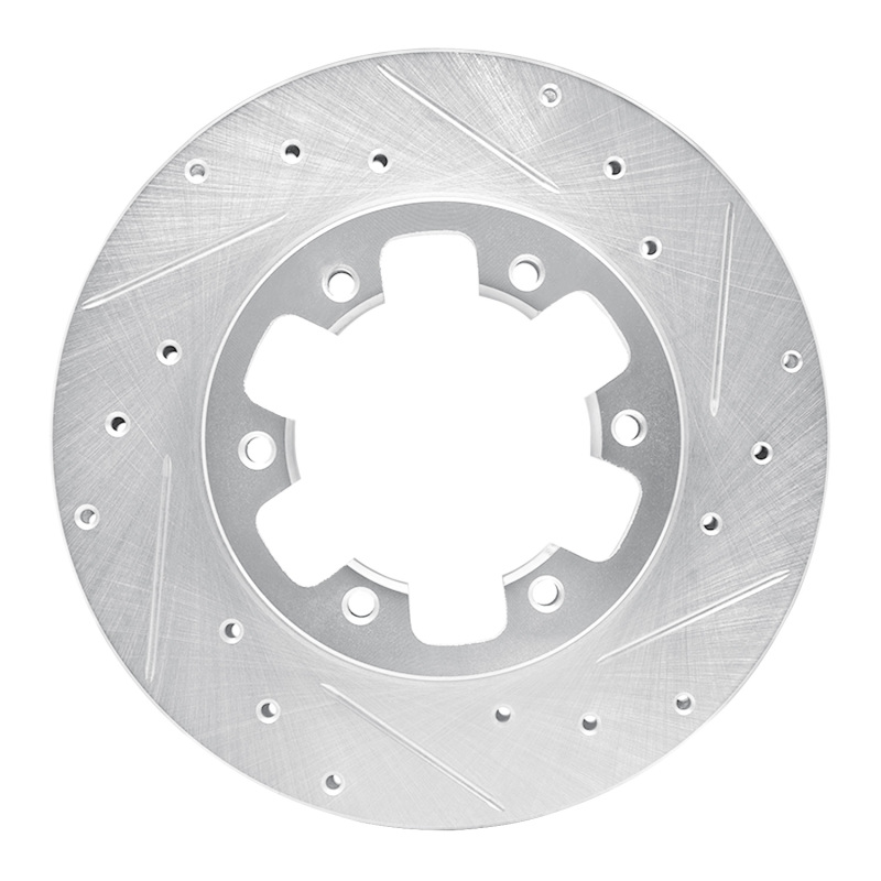 Picture of RNC Brake Rotor - Drill & Slot - R1 83-85 Nissan 720 DATSUN Front Right Drilled & Slotted Silver Brake Rotor rnc631-67078R