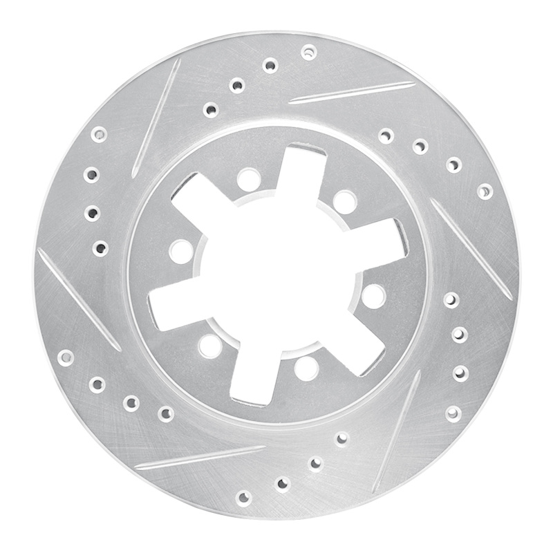 Picture of RNC Brake Rotor - Drill & Slot - R1 85-12 Nissan NP300 (Mexico) Front Left Drilled & Slotted Silver Brake Rotor rnc631-67079L