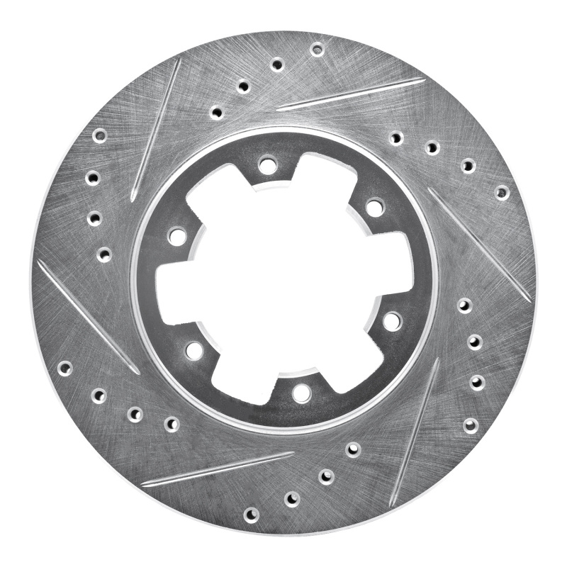 Picture of RNC Brake Rotor - Drill & Slot - R1 85-02 Nissan Pickup Hardbody Front Left Drilled & Slotted Silver Brake Rotor rnc631-67080L