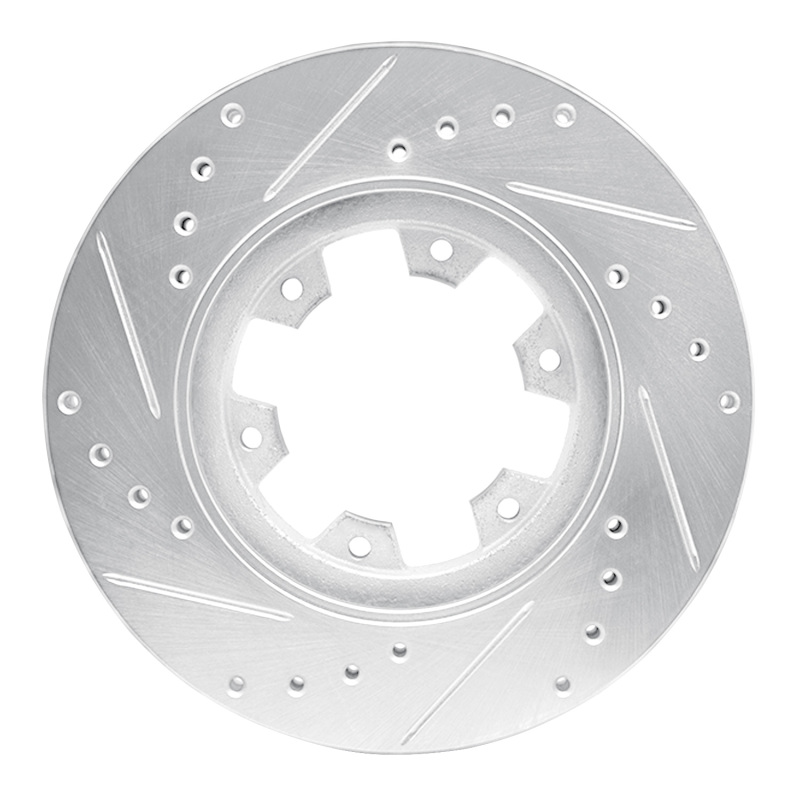 Picture of RNC Brake Rotor - Drill & Slot - R1 85-02 Nissan Pickup Hardbody Front Right Drilled & Slotted Silver Brake Rotor rnc631-67080R