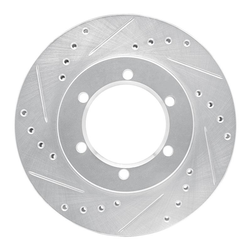 Picture of RNC Brake Rotor - Drill & Slot - R1 98-15 Nissan NP300 (Mexico) Front Left Drilled & Slotted Silver Brake Rotor rnc631-67085L