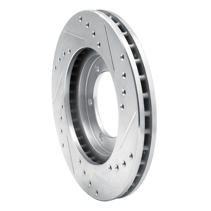 Picture of RNC Brake Rotor - Drill & Slot - R1 98-15 Nissan NP300 (Mexico) Front Left Drilled & Slotted Silver Brake Rotor rnc631-67085L