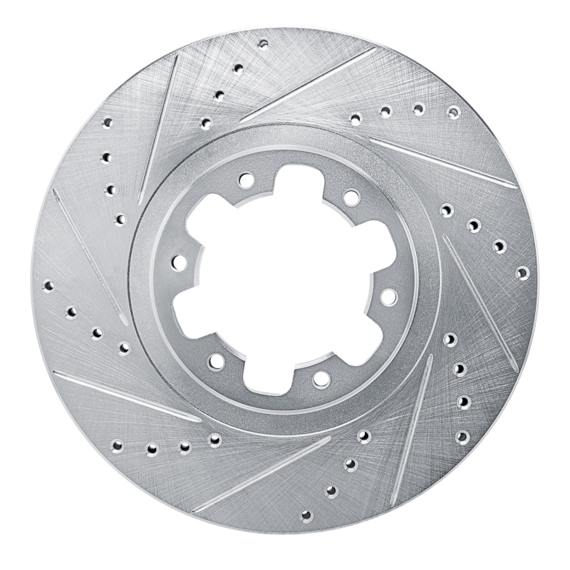 Picture of RNC Brake Rotor - Drill & Slot - R1 98-04 Infiniti QX4 Front Left Drilled & Slotted Silver Brake Rotor rnc631-67086L