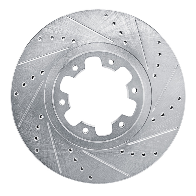 Picture of RNC Brake Rotor - Drill & Slot - R1 98-04 Infiniti QX4 Front Right Drilled & Slotted Silver Brake Rotor rnc631-67086R