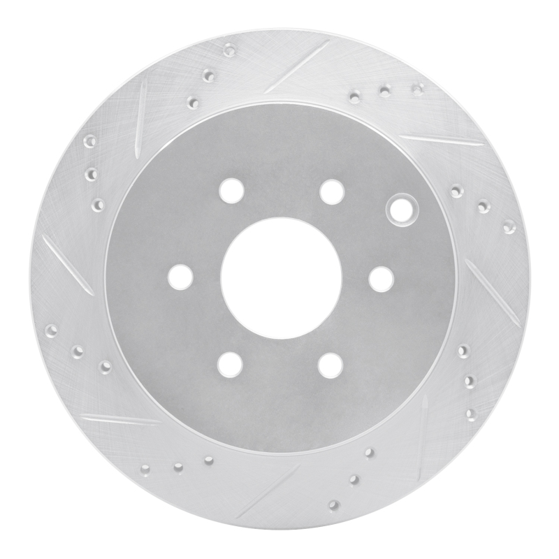 Picture of RNC Brake Rotor - Drill & Slot - R1 05-12 Nissan Pathfinder Rear Left Drilled & Slotted Silver Brake Rotor rnc631-67093L