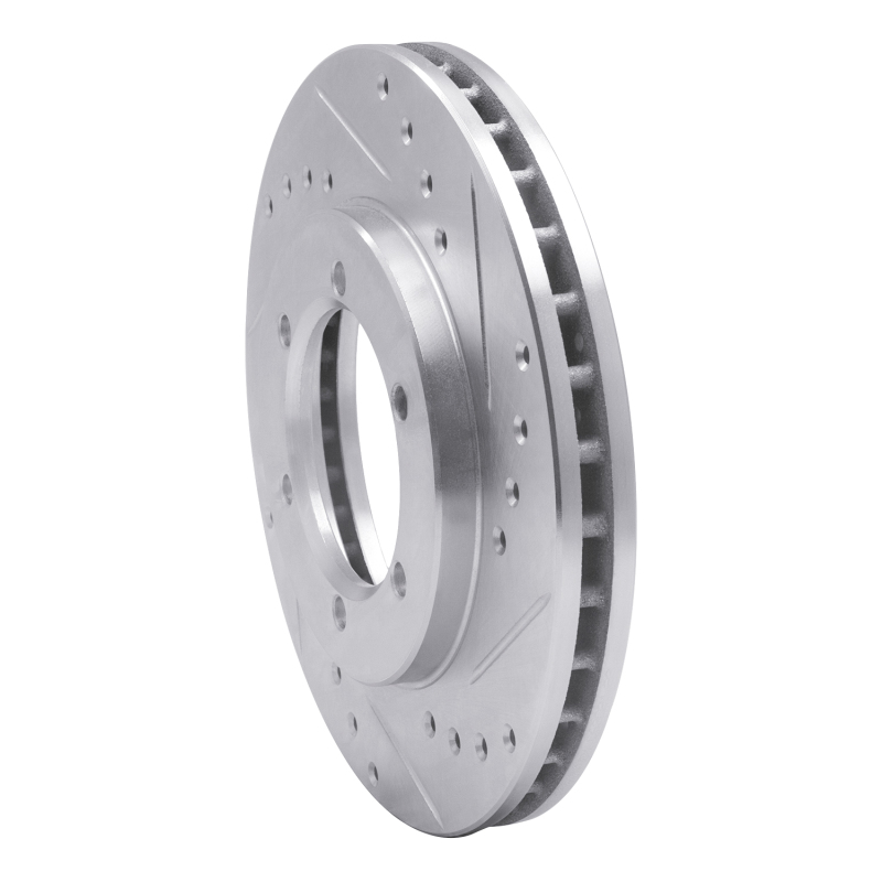 Picture of RNC Brake Rotor - Drill & Slot - R1 98-15 Nissan NP300 (Mexico) Front Right Drilled & Slotted Silver Brake Rotor rnc631-67085R
