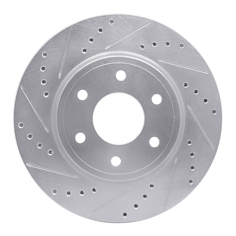 Picture of RNC Brake Rotor - Drill & Slot - R1 05-21 Nissan Frontier Front Left Drilled & Slotted Silver Brake Rotor rnc631-67095L
