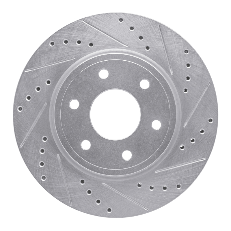 Picture of RNC Brake Rotor - Drill & Slot - R1 05-21 Nissan Frontier Front Right Drilled & Slotted Silver Brake Rotor rnc631-67095R