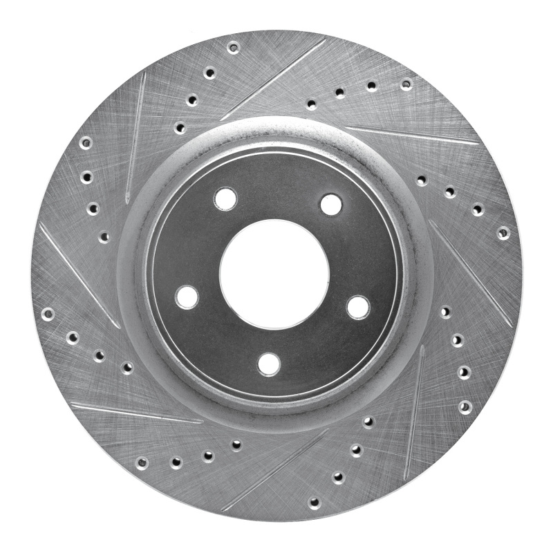 Picture of RNC Brake Rotor - Drill & Slot - R1 14-19 Nissan X-Trail (Mexico) Front Left Drilled & Slotted Silver Brake Rotor rnc631-67104L